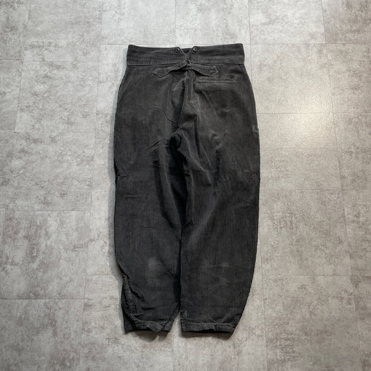 50s-60s Adolphe Lafont Farmer's Wide Ribbed Corduroy in Black , W35