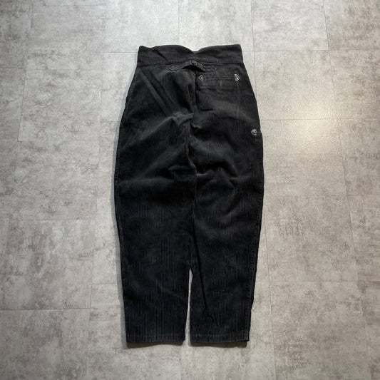 60s- Farmers Wide Ribbed Corduroy Black W32