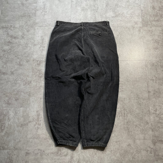 60s Adolphe Lafont Farmers Wide Ribbed Corduroy, Black, W35