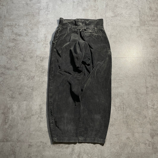 50s-60s La Bourree Farmer's Wide Ribbed Corduroy in Black ,W31