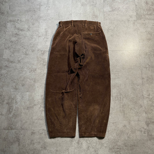 60s La bouree Farmers Fine Ribbed Corduroy Brown ,W30
