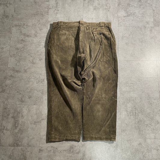 60s- Le Chamonix Farmers Fine Ribbed Corduroy Brown ,W39