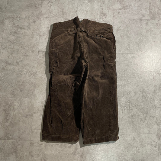 40s-50s Farmers Wide Ribbed Corduroy Dark Brown ,W39