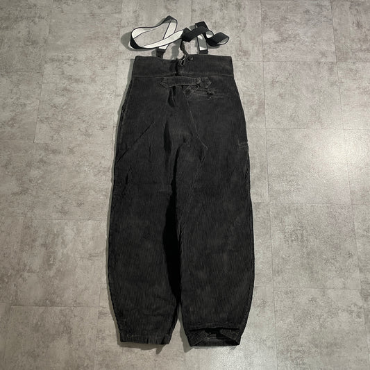 60s Adolphe Lafont Farmers Wide Ribbed Corduroy in Black ,W35