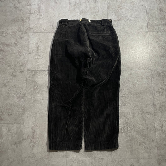 60s-LEBERGER Farmers Wide Ribbed Corduroy Black ,W31