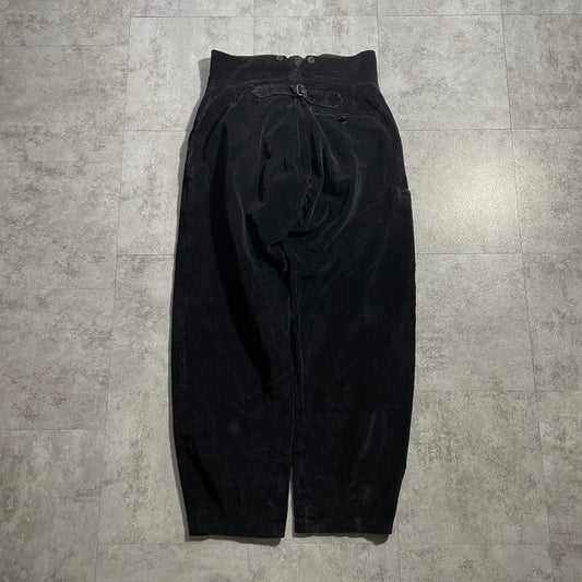 60s- La bouree Farmers' Fine Ribbed Corduroy Black ,W31