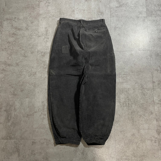 60s Adolphe Lafont Farmers Wide Ribbed Corduroy in Black ,W32