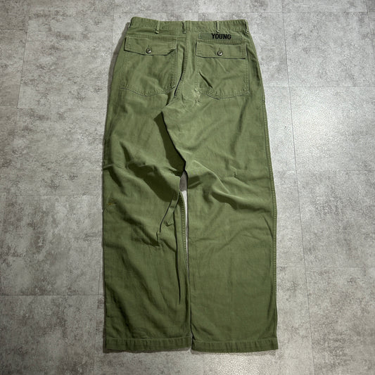 1960s US Army OG107 Baker Pants, Size 34x33 (W32, L31)