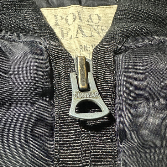 【希少個体】90s Polo Jeans MA-1 Flight Jacket "CONMAR ZIP" - Black