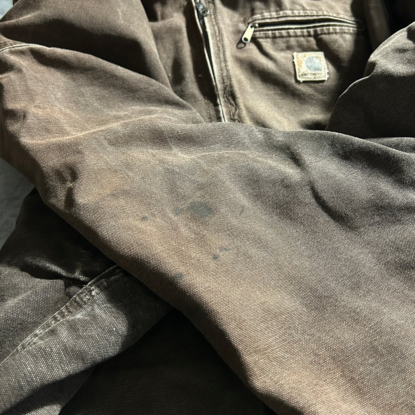 00s メキシコ製 USA生地 ダークブラウン カーハート アクティブジャケット ダックXXL(2L)