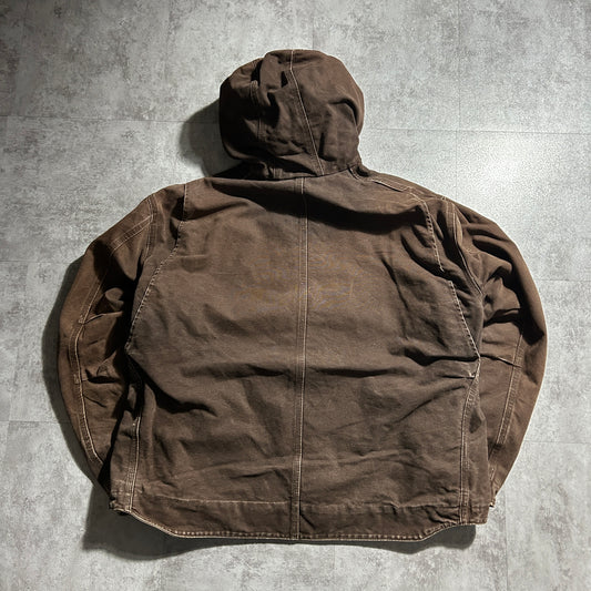 00s メキシコ製 USA生地 ダークブラウン カーハート アクティブジャケット ダックXXL(2L)