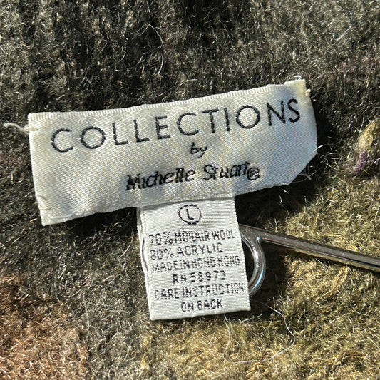 00-90s Collection by Michelle Stuart Floral Print Mohair Cardigan, Size L