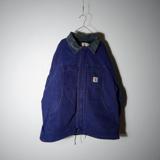 80-90s 星タグ USA製 ネイビー カーハート トラディショナルジャケット ダック