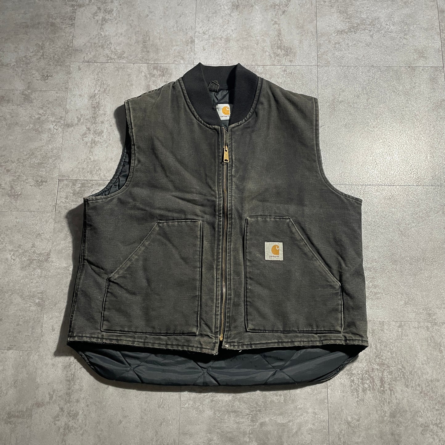 80s-90s Star Tag Made in USA Black Carhartt Vest Duck XL