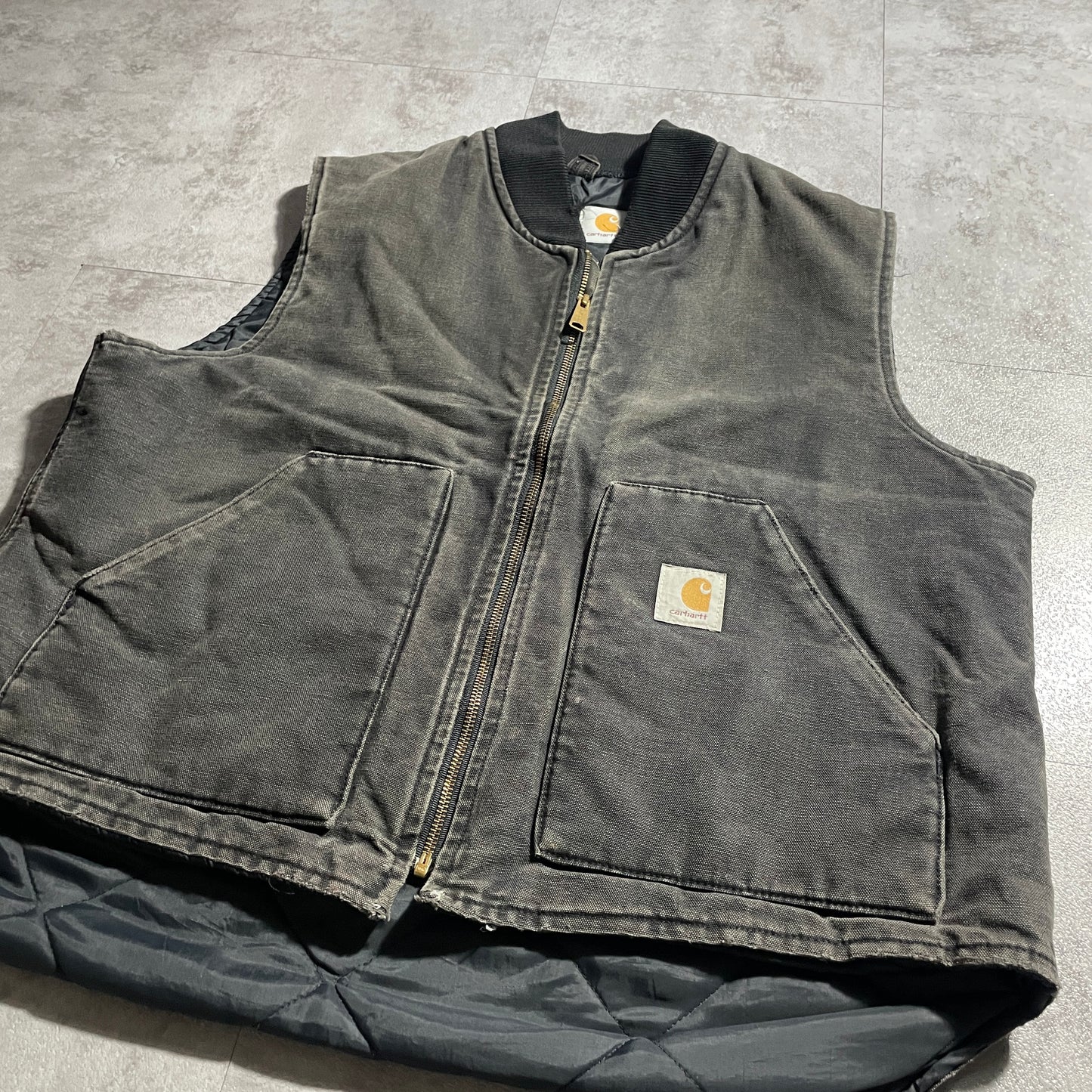 80s-90s Star Tag Made in USA Black Carhartt Vest Duck XL