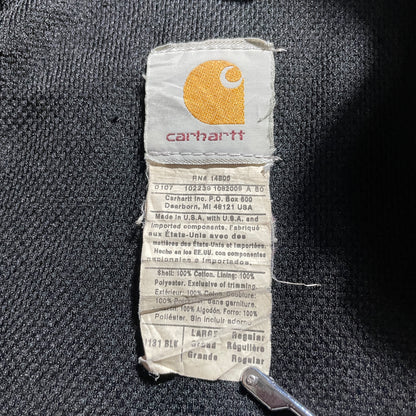 2000s Made in USA Black Carhartt Active Jacket, Duck Size L