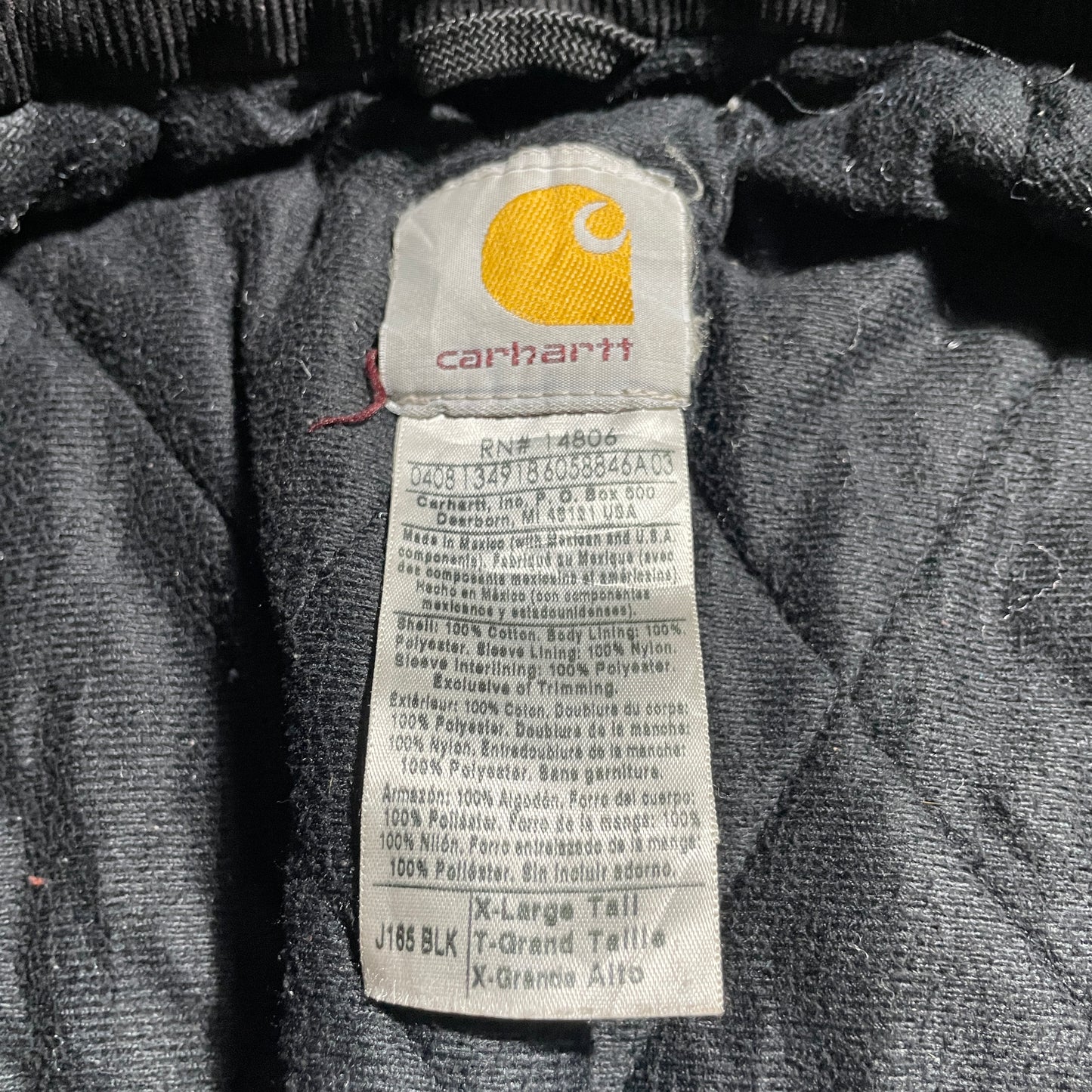 2000s Mexico Black Carhartt Bomber Jacket, Duck XL, Made with USA Fabric