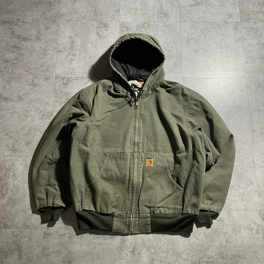 2000s Made in Mexico Moss Green Carhartt Active Jacket, Duck Size L