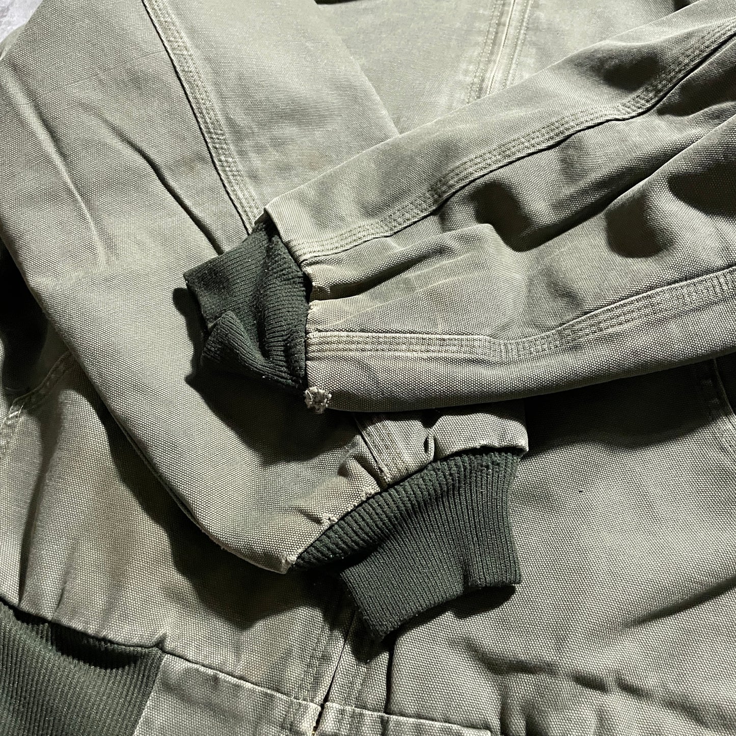 2000s Made in Mexico Moss Green Carhartt Active Jacket, Duck Size L