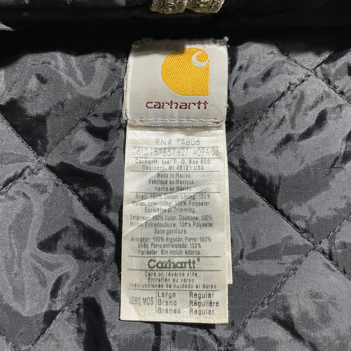 2000s Made in Mexico Moss Green Carhartt Active Jacket, Duck Size L