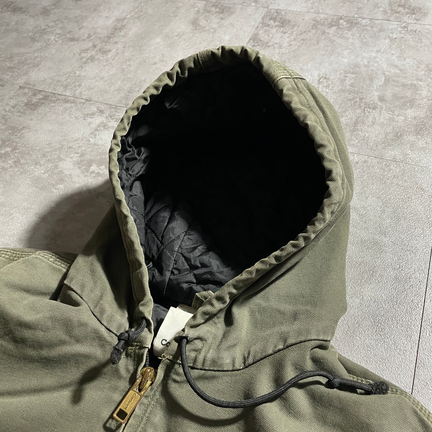 2000s Made in Mexico Moss Green Carhartt Active Jacket, Duck Size L