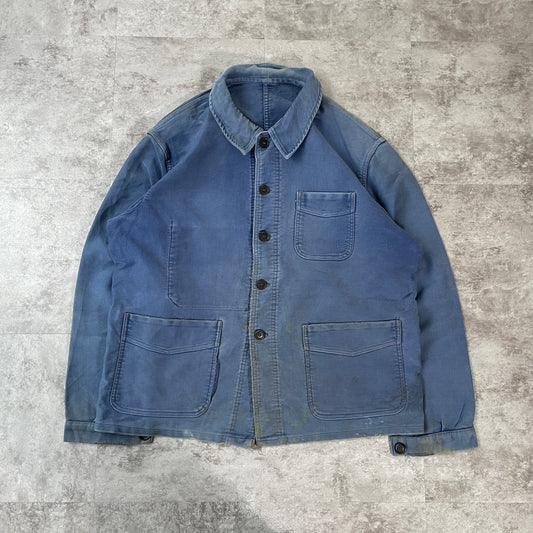 50s Adolphe lafont モールスキン Vポケット フレンチワークジャケット