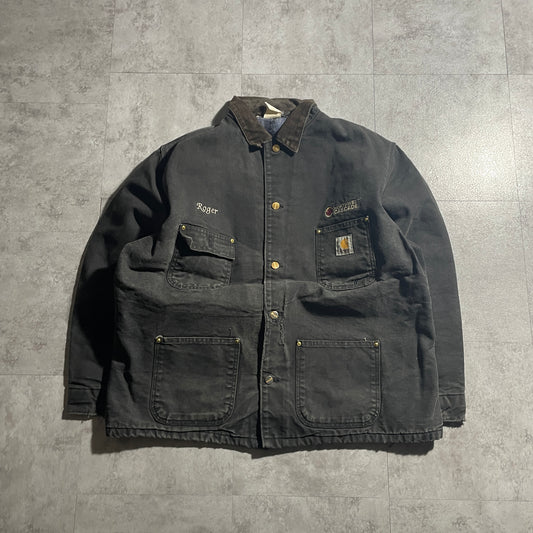 80s-90s Star Tag Made in USA Black Carhartt Chore Jacket Duck
