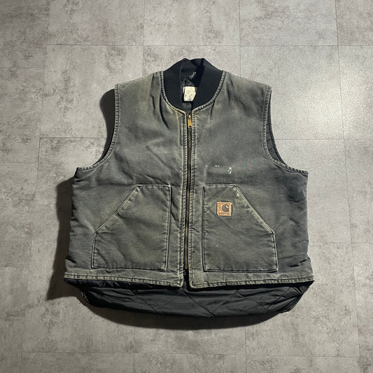 2000s Made in USA Black Carhartt Vest Duck XXL (2L)