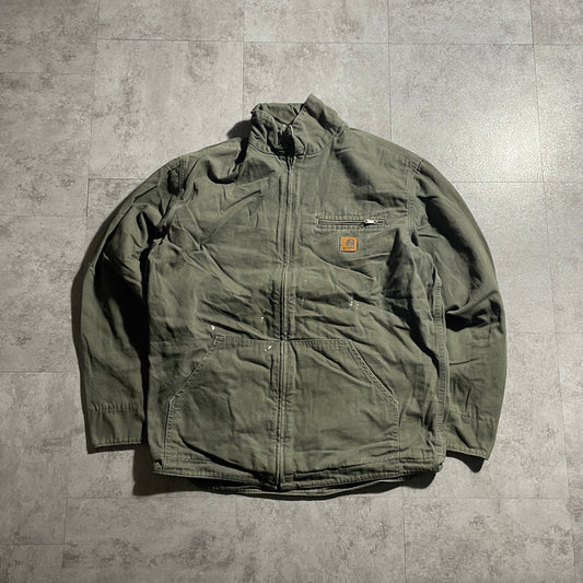 2000s Mexico, USA Fabric, Moss Green Carhartt Detroit Jacket, Size M Cotton