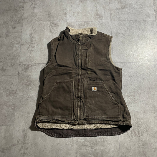 2000s Mexico Brown Carhartt Vest, Duck Size M, Made with USA Fabric