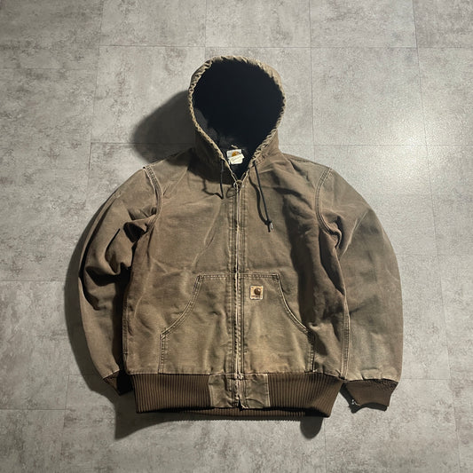 2000s Mexico Brown Carhartt Active Jacket, Duck, Size S, Made with USA Fabric