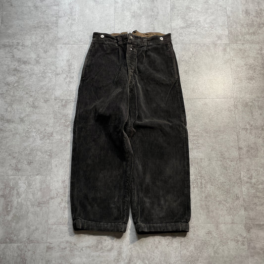 30s-40s Farmers Wide Ribbed Corduroy ,Black ,W35