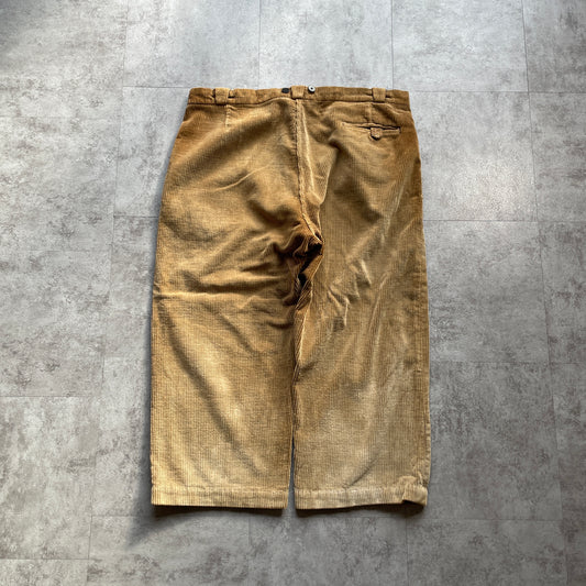 40s-50s Farmers Wide Ribbed Corduroy, Brown, W37