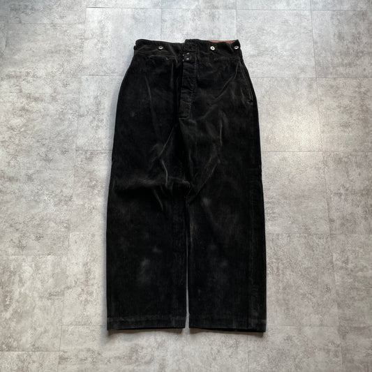 30s-40s Jupiter Farmers Wide Ribbed Corduroy Black , W34