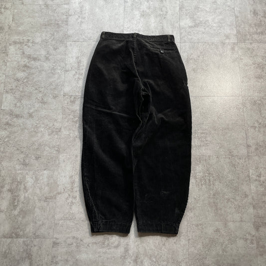 50s-60s Adolphe Lafont Farmer's Wide Ribbed Corduroy Jacket, Black,  W31