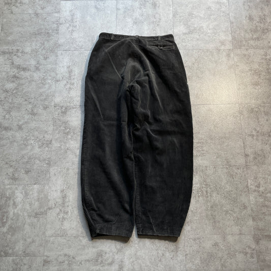 50s-60s Adolphe Lafont Farmers Wide Ribbed Corduroy Jacket in Black , W29