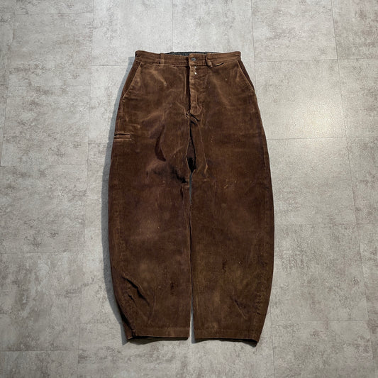 60s La bouree Farmers Fine Ribbed Corduroy Brown ,W30