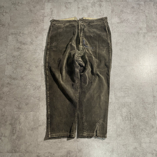 30s Le Chat Vert Farmers' Wide Ribbed Corduroy in Brown,W39