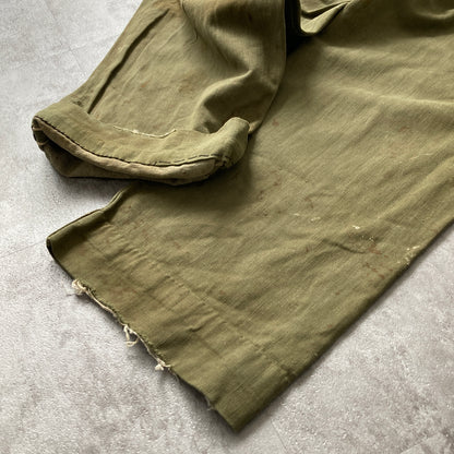 襤褸 50s-60s British Army Green Denim Trousers / Size 8