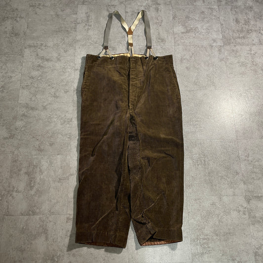 30s-40s Farmers Wide Ribbed Corduroy, Dark Brown ,W41