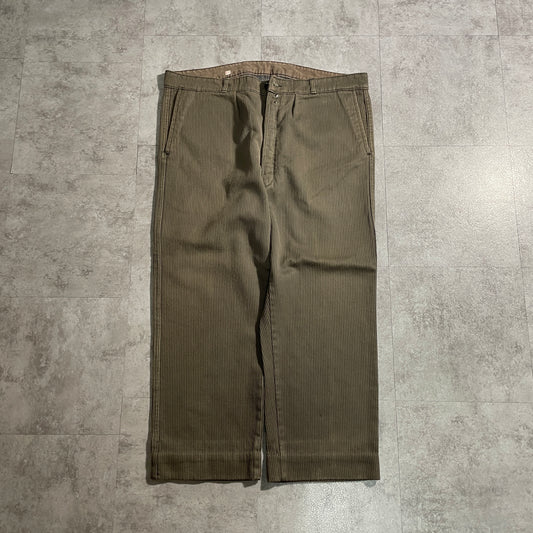 50s-60s Farmers Cotton Pique Brown W40