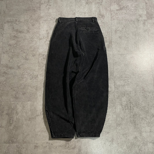 60s Adolphe Lafont Farmers Wide Ribbed Corduroy in Black ,W26