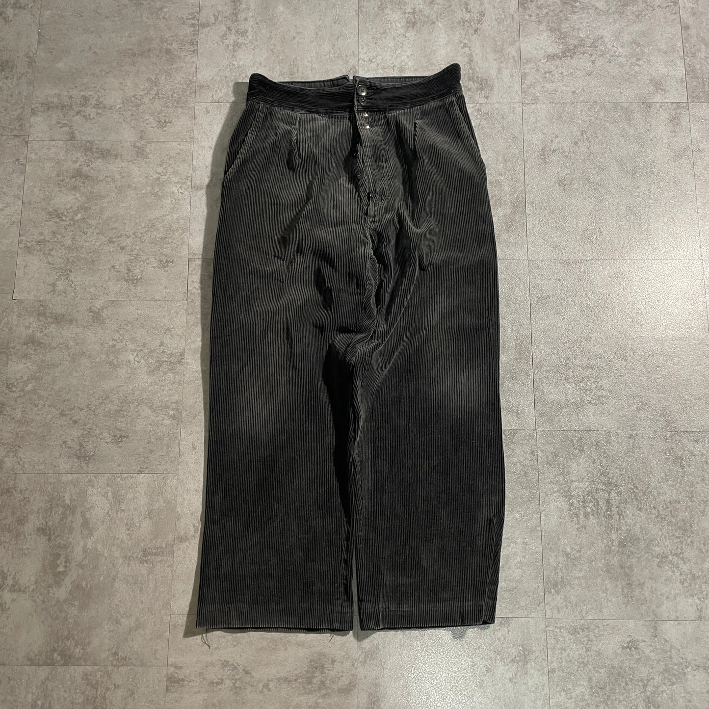 50s-60s Le Vetement De Force Farmers Wide Ribbed Corduroy in Black ,W34