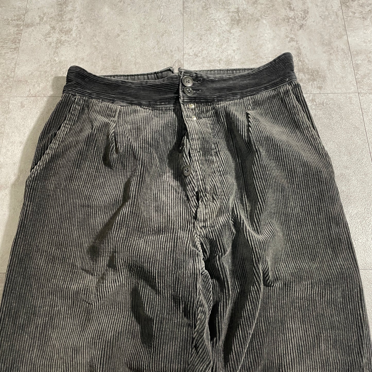 50s-60s Le Vetement De Force Farmers Wide Ribbed Corduroy in Black ,W34