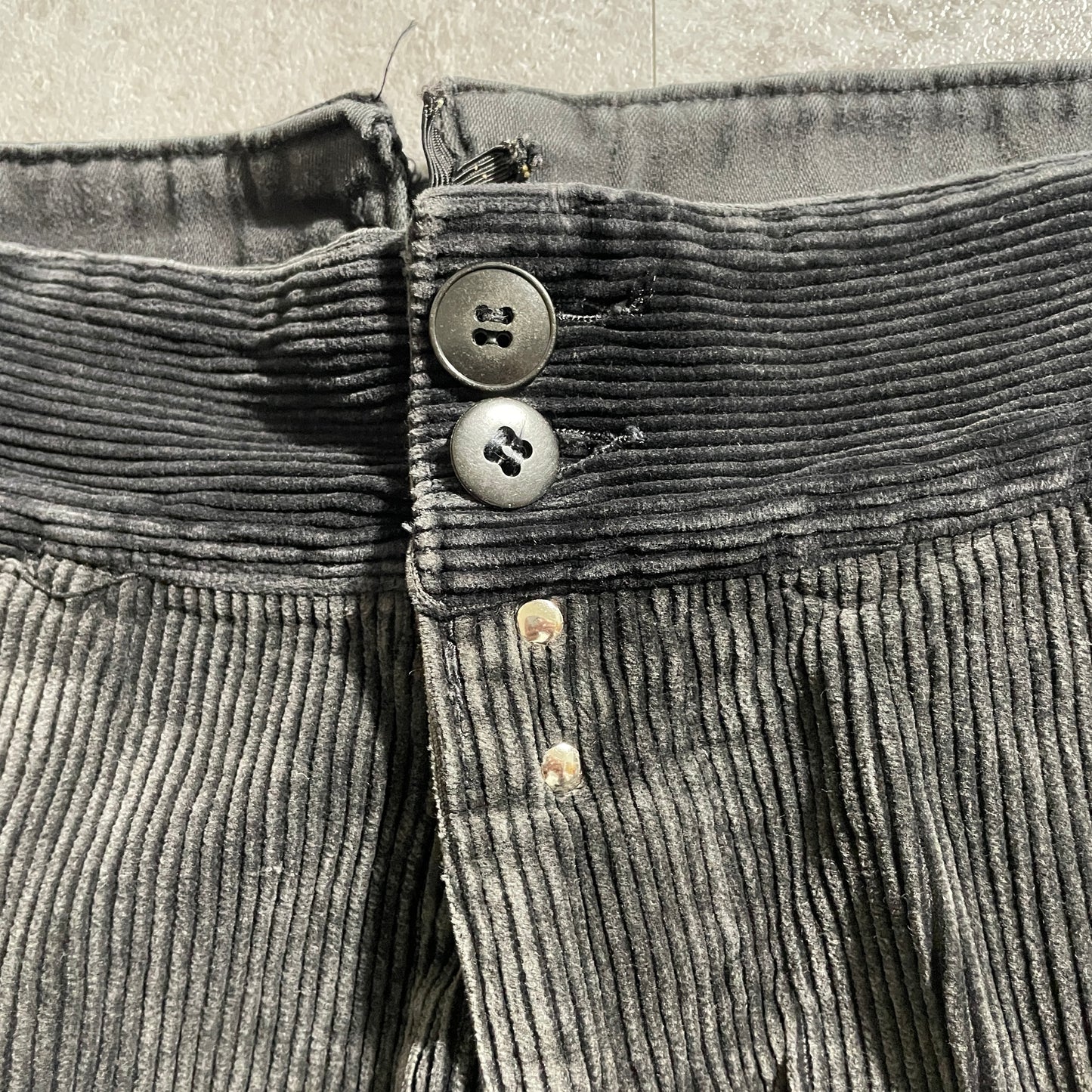 50s-60s Le Vetement De Force Farmers Wide Ribbed Corduroy in Black ,W34