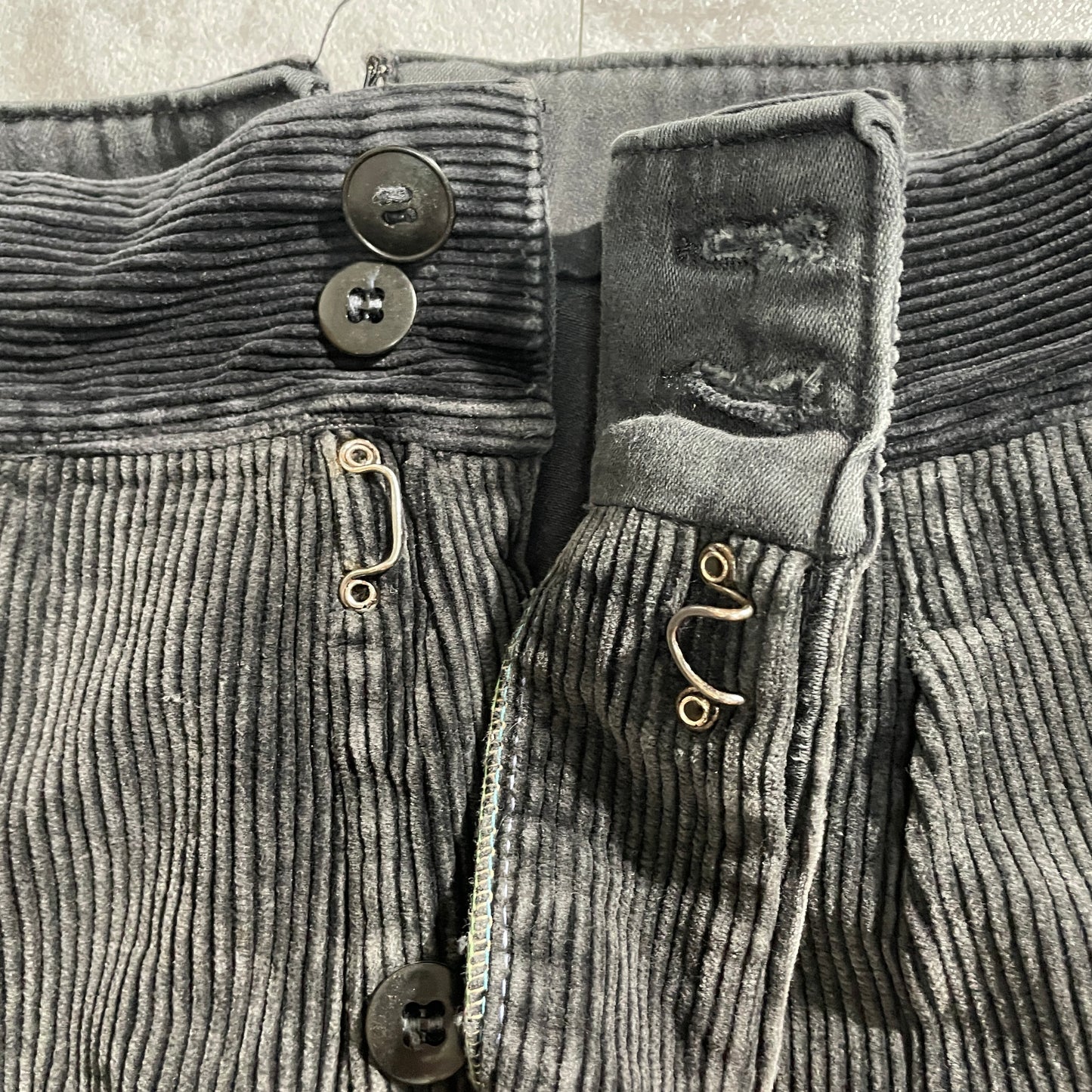 50s-60s Le Vetement De Force Farmers Wide Ribbed Corduroy in Black ,W34