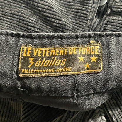 50s-60s Le Vetement De Force Farmers Wide Ribbed Corduroy in Black ,W34