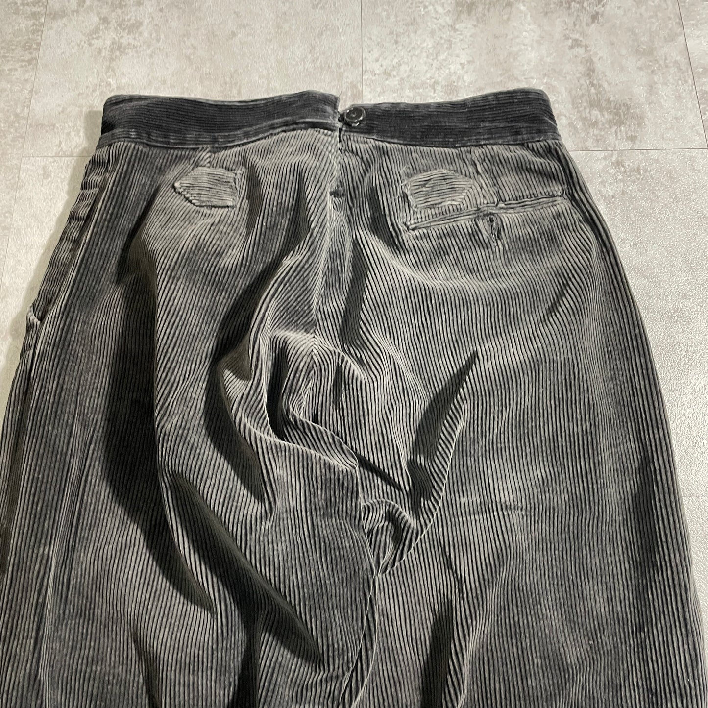 50s-60s Le Vetement De Force Farmers Wide Ribbed Corduroy in Black ,W34