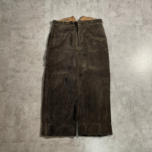 50s SUPER-TEBMOC Farmers' Wide Ribbed Corduroy, Dark Brown, W32