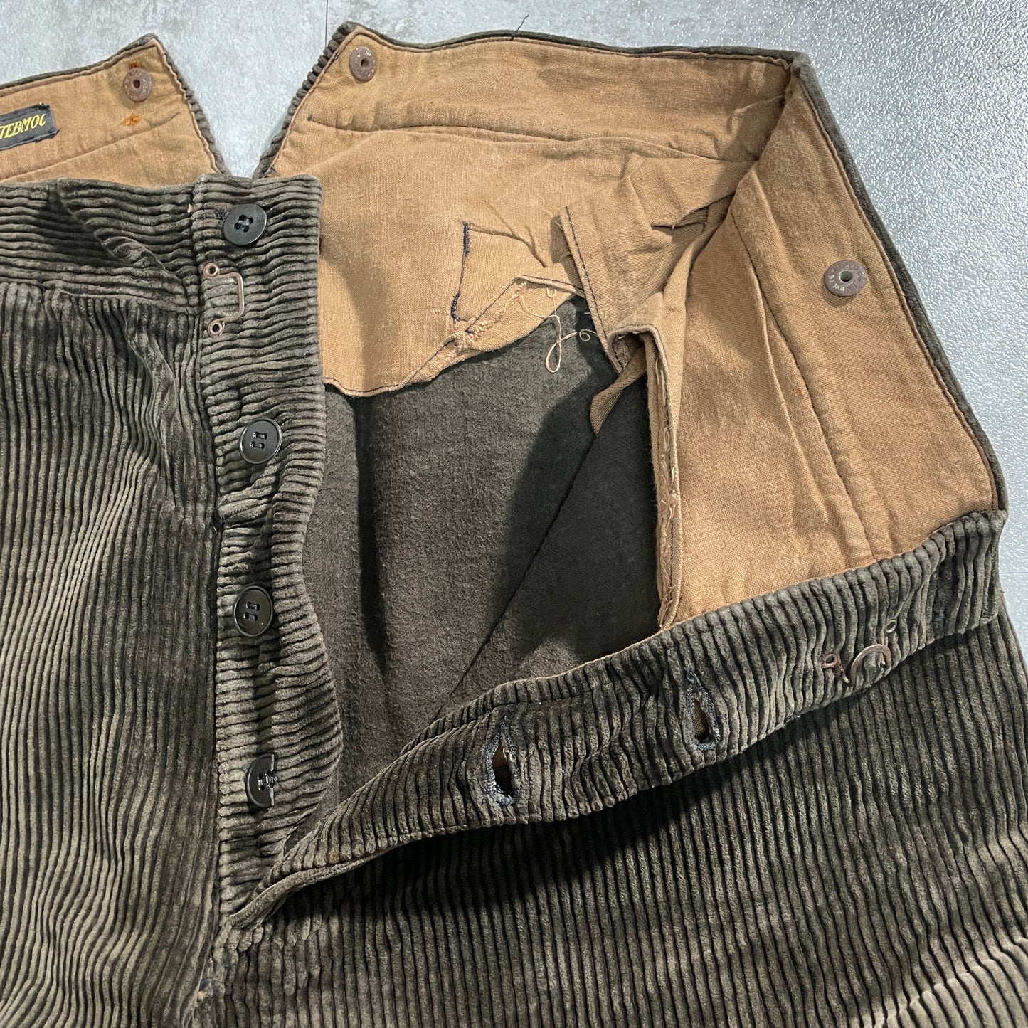 50s SUPER-TEBMOC Farmers' Wide Ribbed Corduroy, Dark Brown, W32